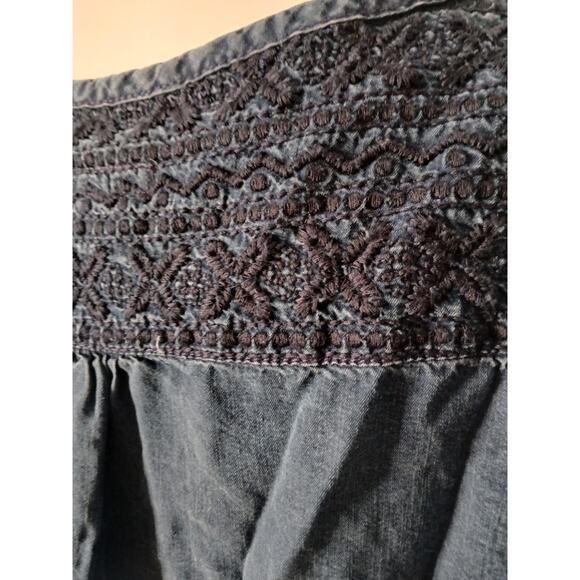 Esprit Embroidered Long Sleeve Denim Tunic Blouse US 14 - Picture 8 of 13